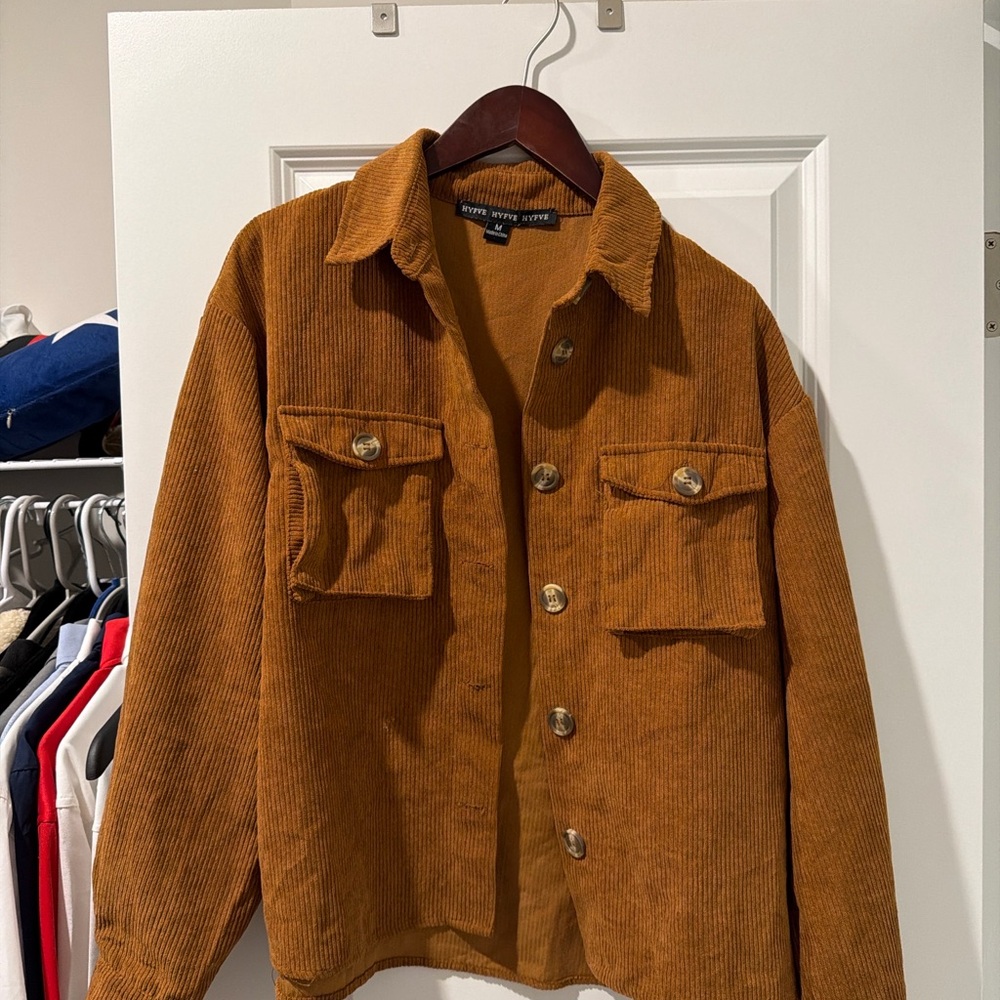 HYFVE Brown Corduroy Button-Up Shacket | Oversized | Size M
